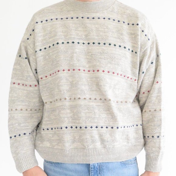 Vintage Great Lakes Crewneck Sweater - Taupe -  Large - Picture 4 of 13